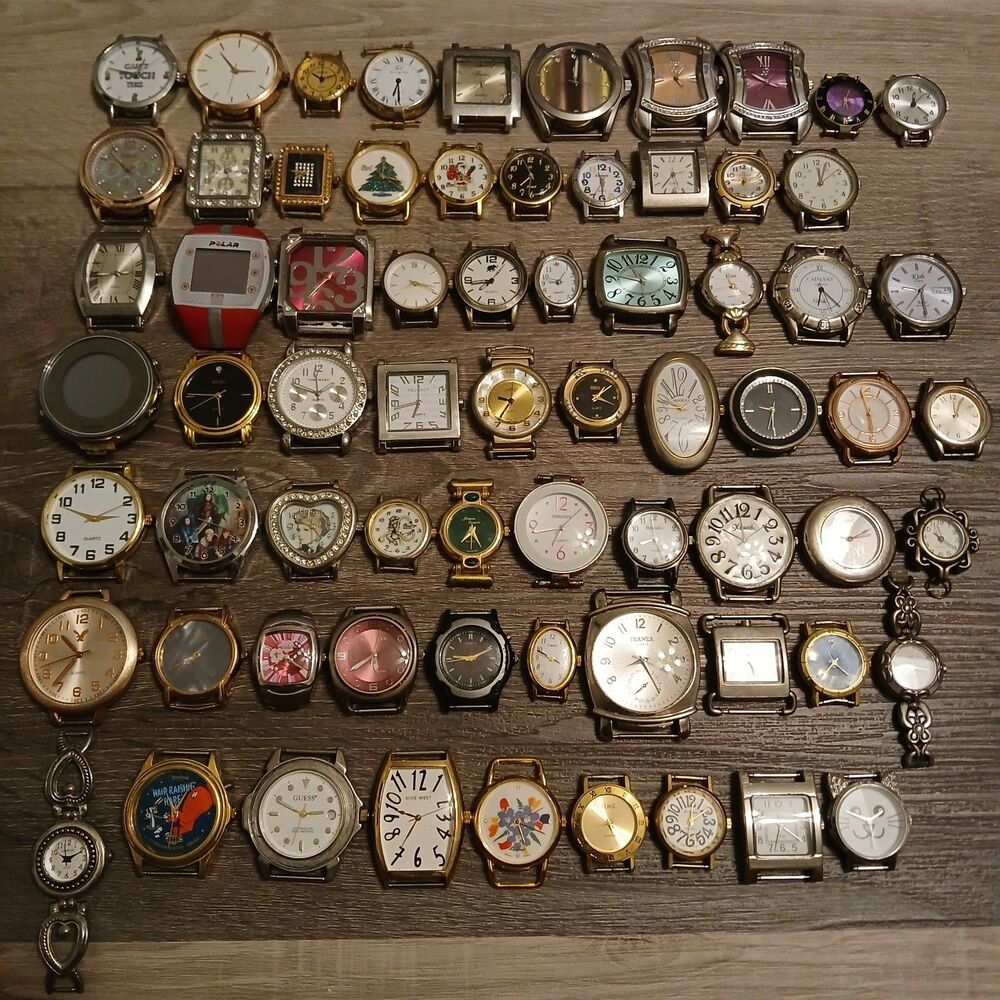 Bulk Lot 65+ Watch Heads Parts/Repair/Craft Casio Fossil Guess Timex Untested Q7